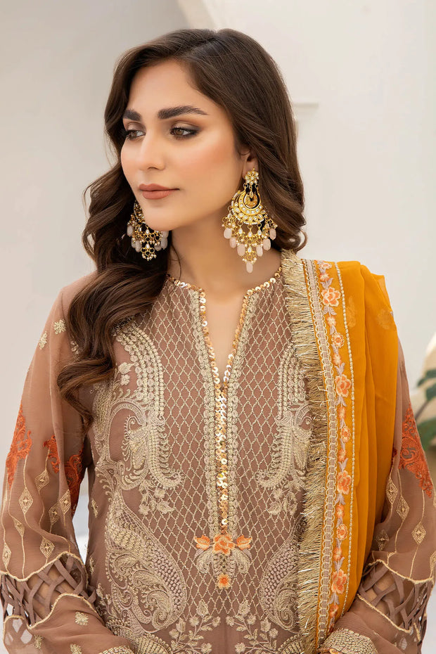 Embroidered Raw Silk Lehenga With Dupatta 82Eb