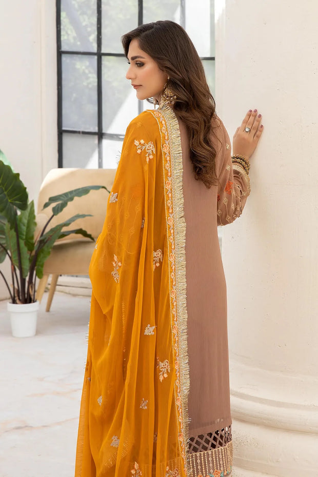 Embroidered Raw Silk Lehenga With Dupatta 82Eb