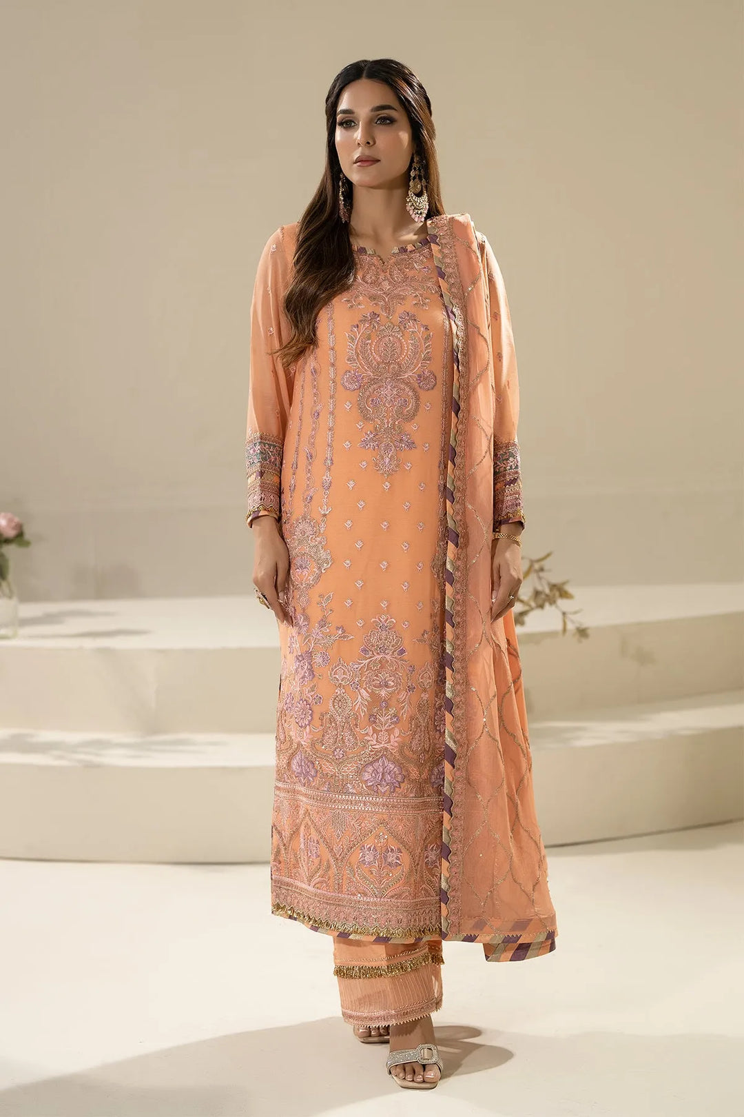 Festive Embroidered Organza Dress Set