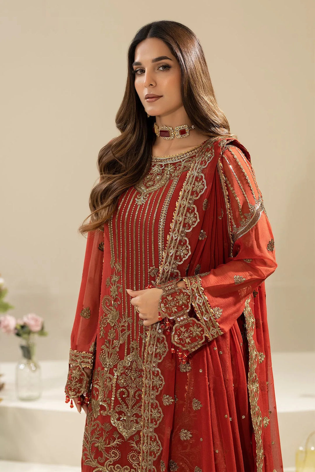 Festive Embroidered Viscose Silk Dress Set