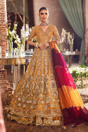 Stylish Embroidered Pakistani Bridal Dress in Organza