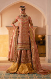 Gold Embroidered Bridal Suit With Dupatta