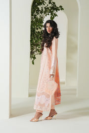 Cream Embroidered Lawn Ensemble Pakistani Designer Dress