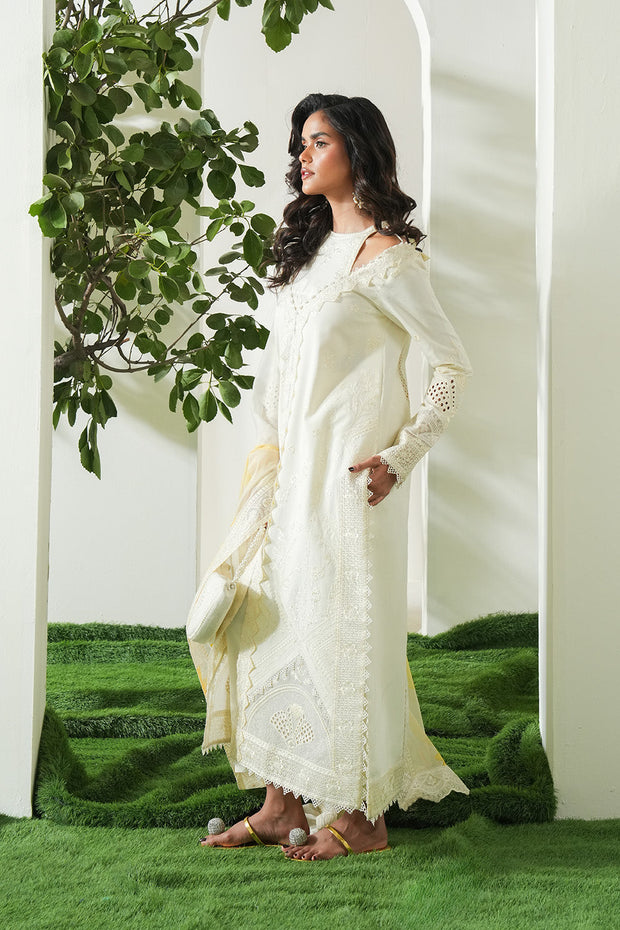 Lime Green Embroidered Lawn Shirt