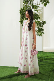 Off White Embroidered Lawn Ensemble Pakistani Designer Dress