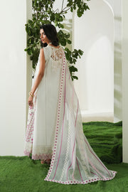 Off White Embroidered Lawn Ensemble Pakistani Designer Dress