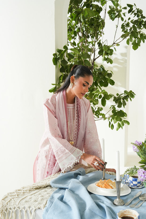 Cream Embroidered Lawn Ensemble Pakistani Party Dress