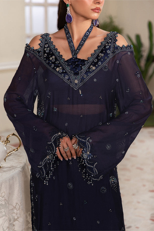 Beige Embroidered Organza Ensemble With Dupatta Pakistani Party
