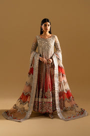 Silver Embroidered Net Ensemble Pakistani Party Dress