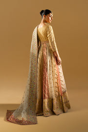 Gold Embroidered Net Gown Pakistani Party Dress