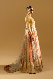 Gold Embroidered Net Gown Pakistani Party Dress