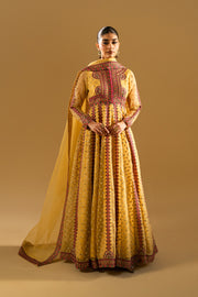 Magenta Embroidered Organza Gown Pakistani Designer Dress