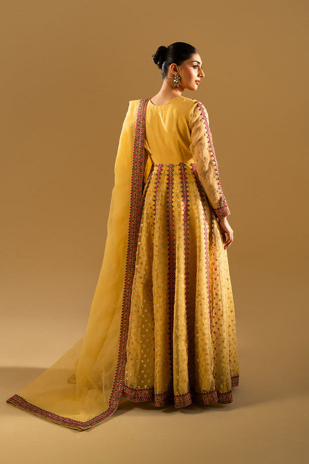 Magenta Embroidered Organza Gown Pakistani Designer Dress