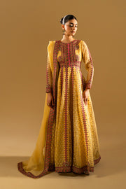 Magenta Embroidered Organza Gown Pakistani Designer Dress