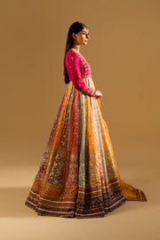 Olive Green Embroidered Organza Maxi Pakistani Dress
