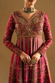 Maroon Luxury Organza Maxi Pakistani Party Dress