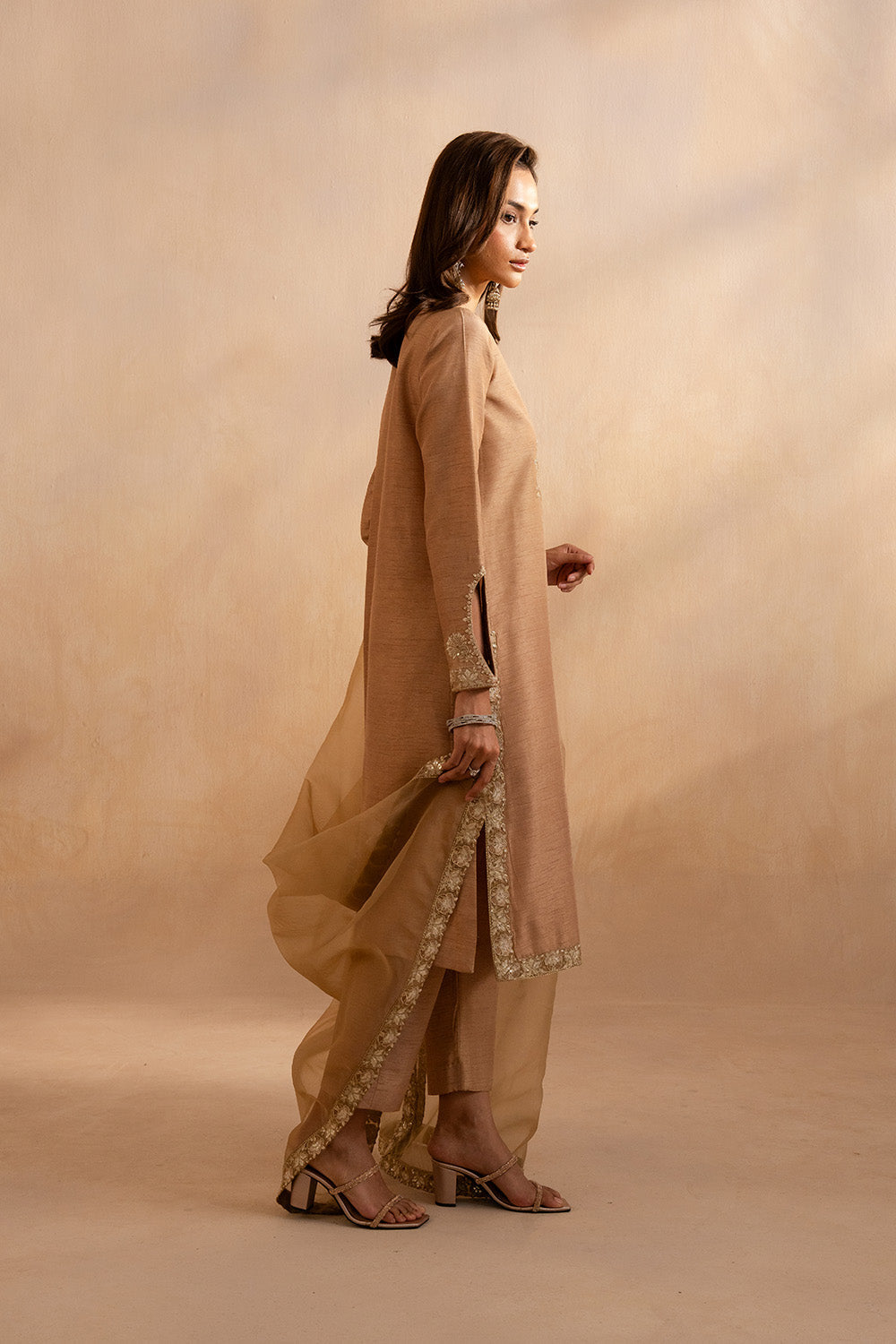 Grey Embroidered Ensemble Pakistani Designer Dress