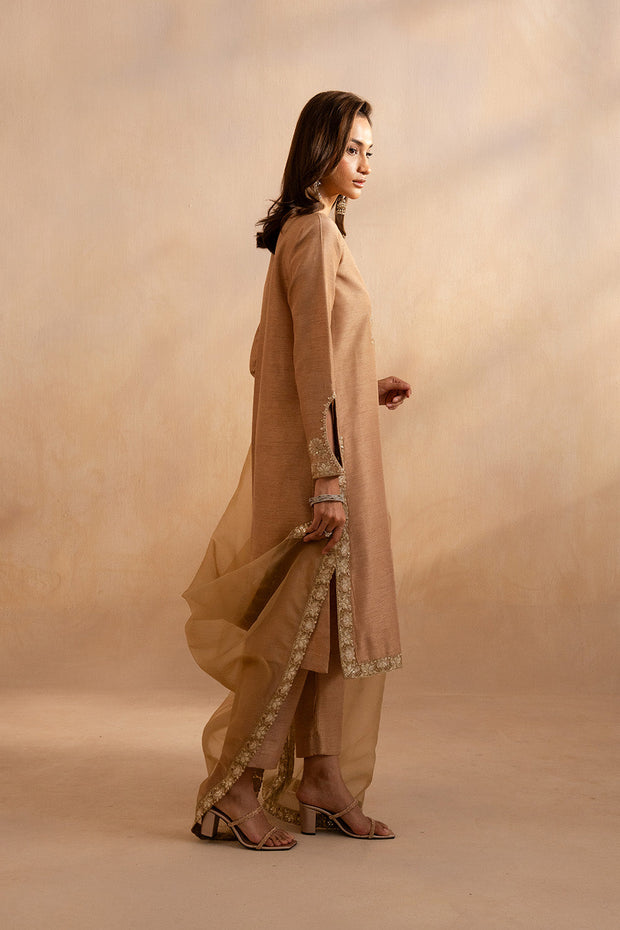 Grey Embroidered Ensemble Pakistani Designer Dress