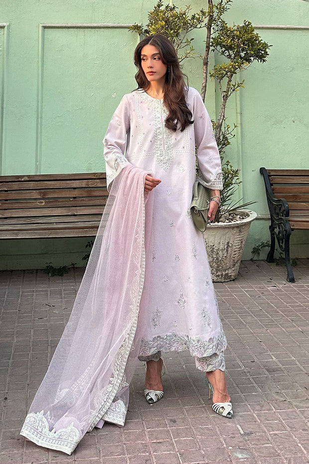 Blue Embroidered Organza Ensemble Pakistani Dress