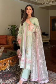 Dusty Pink Embroidered Organza Ensemble With Dupatta Pakistani