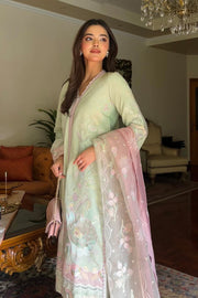 Dusty Pink Embroidered Organza Ensemble With Dupatta Pakistani