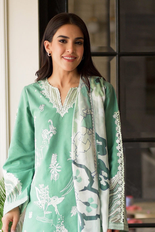 Green Embroidered Organza Ensemble With Dupatta Pakistani Dress