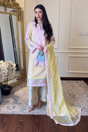 Pink Embroidered Satin Ensemble Pakistani Party Dress
