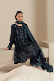 Blue Embroidered Silk Ensemble Pakistani Designer Dress