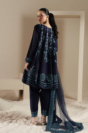 Blue Embroidered Silk Ensemble Pakistani Designer Dress