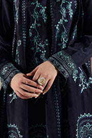 Blue Embroidered Silk Ensemble Pakistani Designer Dress
