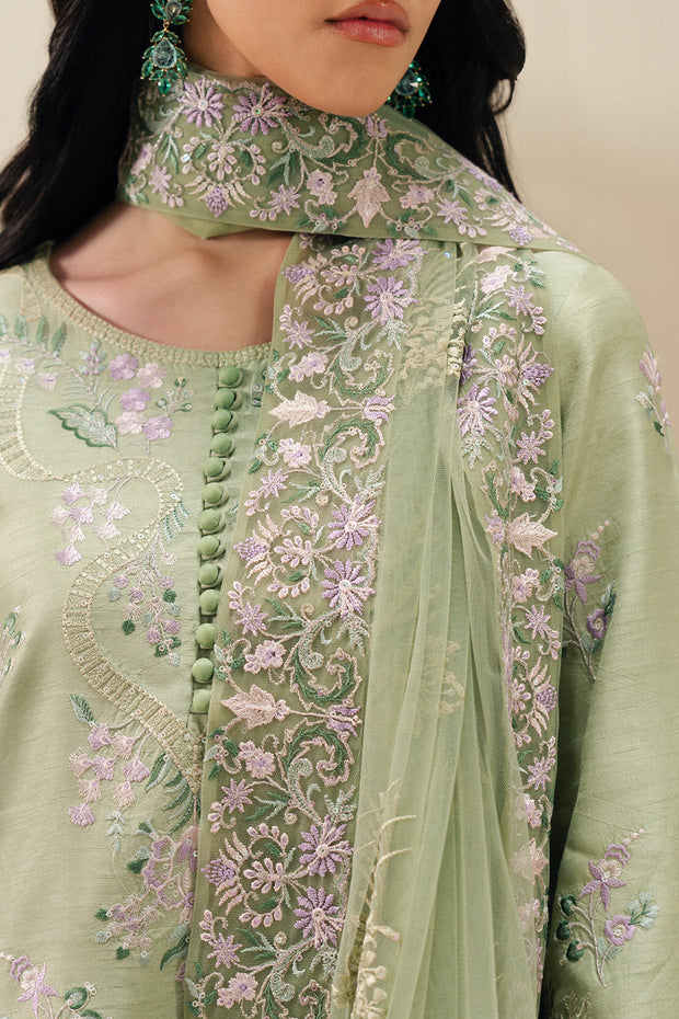 Beige Embroidered Organza Ensemble Pakistani Dress