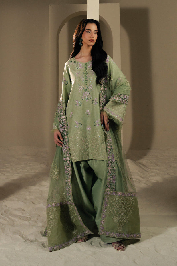 Beige Embroidered Organza Ensemble Pakistani Dress