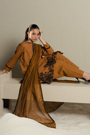 Dusty Pink Embroidered Organza Ensemble Pakistani Designer Dress