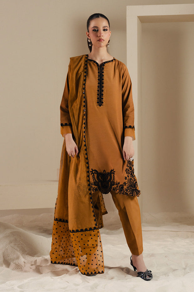 Dusty Pink Embroidered Organza Ensemble Pakistani Designer Dress