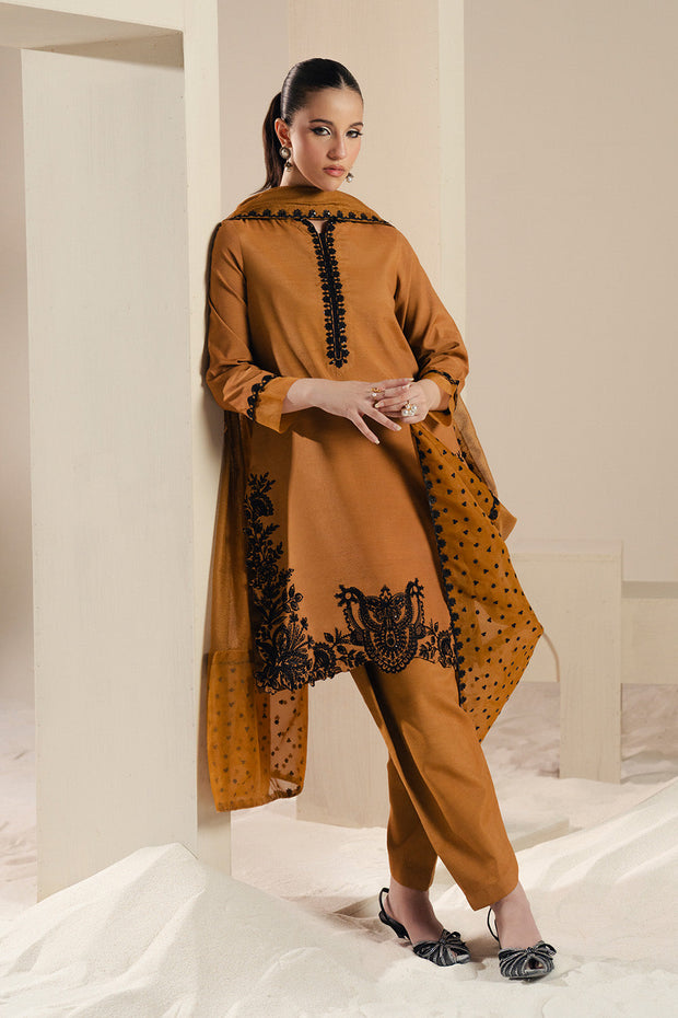 Dusty Pink Embroidered Organza Ensemble Pakistani Designer Dress