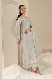 Grey Embroidered Organza Ensemble With Dupatta Pakistani Party