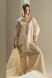 Grey Embroidered Silk Ensemble Pakistani Designer Dress