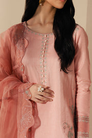 Dusty Pink Embroidered Organza Ensemble Pakistani Party Dress