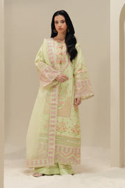 Green Embroidered Organza Ensemble With Dupatta Pakistani