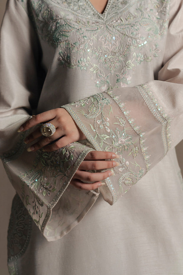 Green Embroidered Organza Ensemble With Dupatta Pakistani
