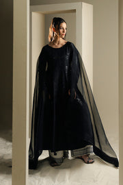 Black Embroidered Silk Ensemble Pakistani Dress