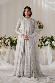 White Embroidered Organza Gown Pakistani Designer Dress