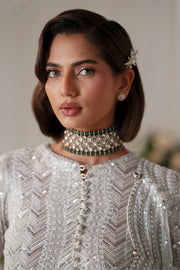 White Embroidered Organza Gown Pakistani Designer Dress