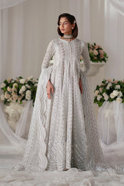 White Embroidered Organza Gown Pakistani Designer Dress