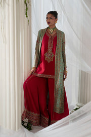 Dusty Pink Embroidered Silk Gown Pakistani Dress