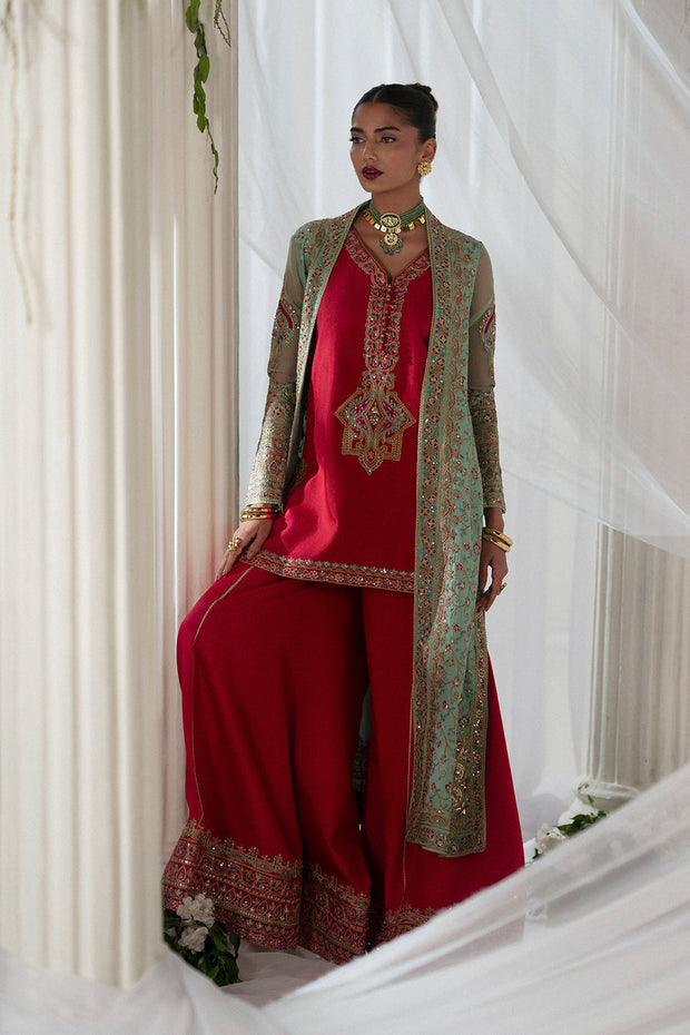 Dusty Pink Embroidered Silk Gown Pakistani Dress