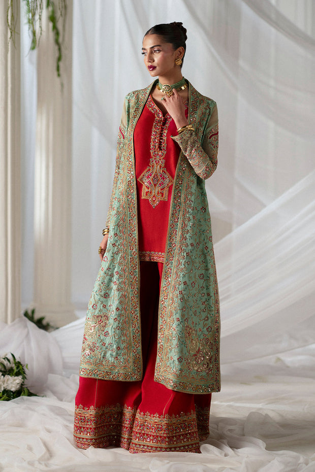 Dusty Pink Embroidered Silk Gown Pakistani Dress