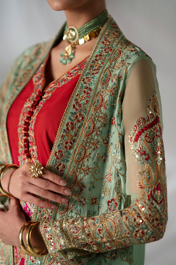 Dusty Pink Embroidered Silk Gown Pakistani Dress