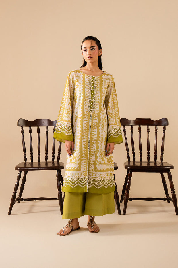 Green Printed Lawn Shirt And Trouser
