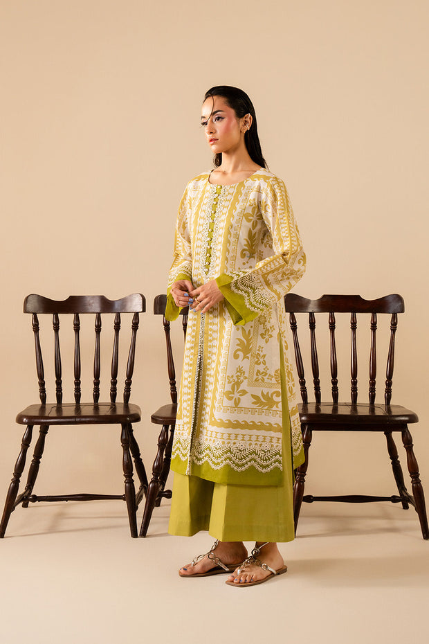 Green Printed Lawn Shirt And Trouser